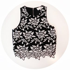 J.O.A. Lace Floral Formal Crop Top